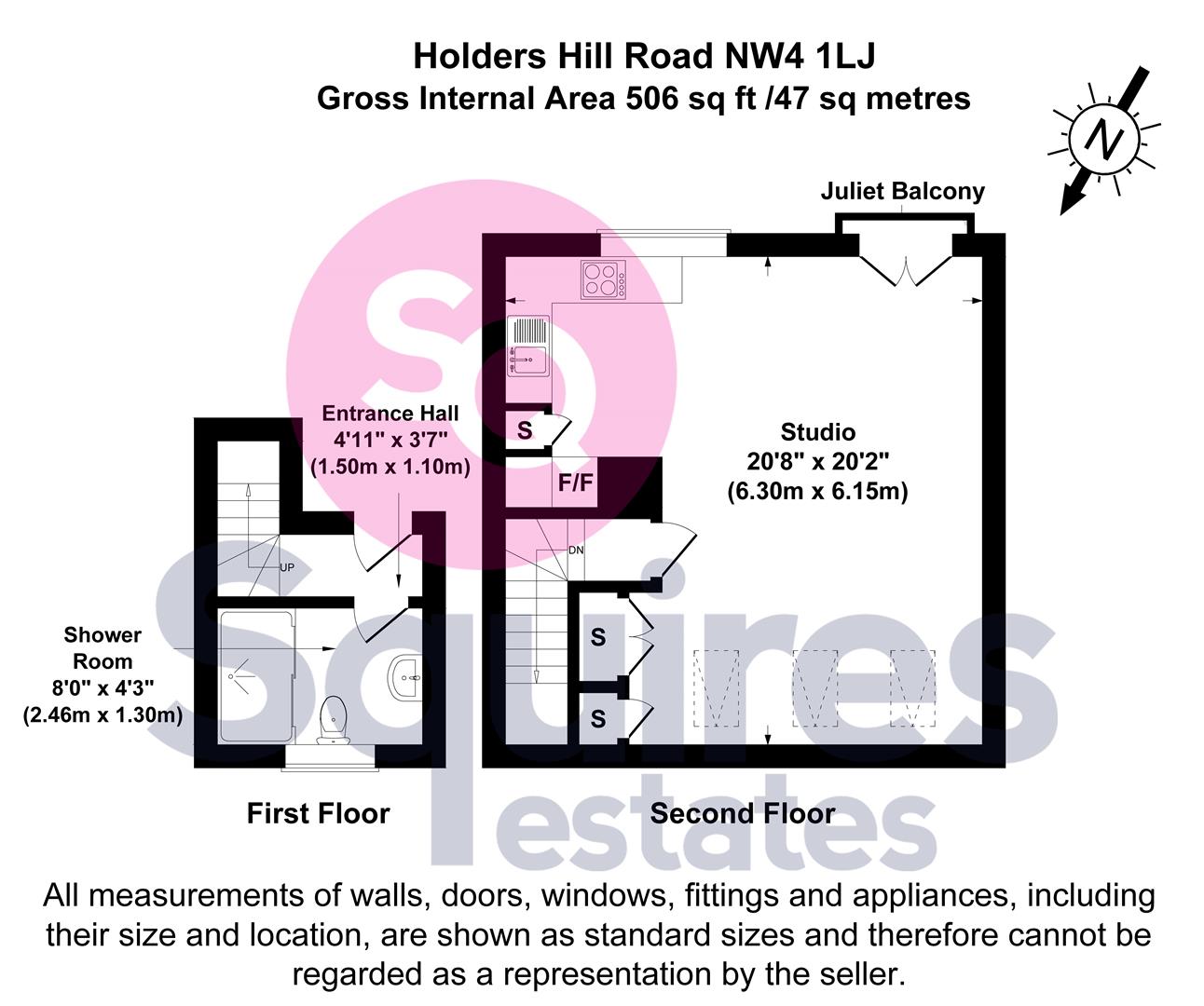 Floorplan for Holders Hill Road, London