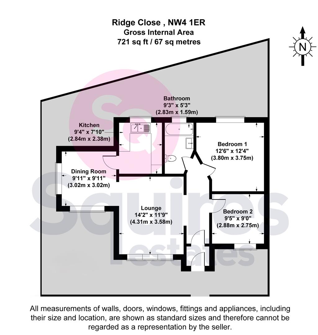 Floorplan for Ridge Close, Hendon, London