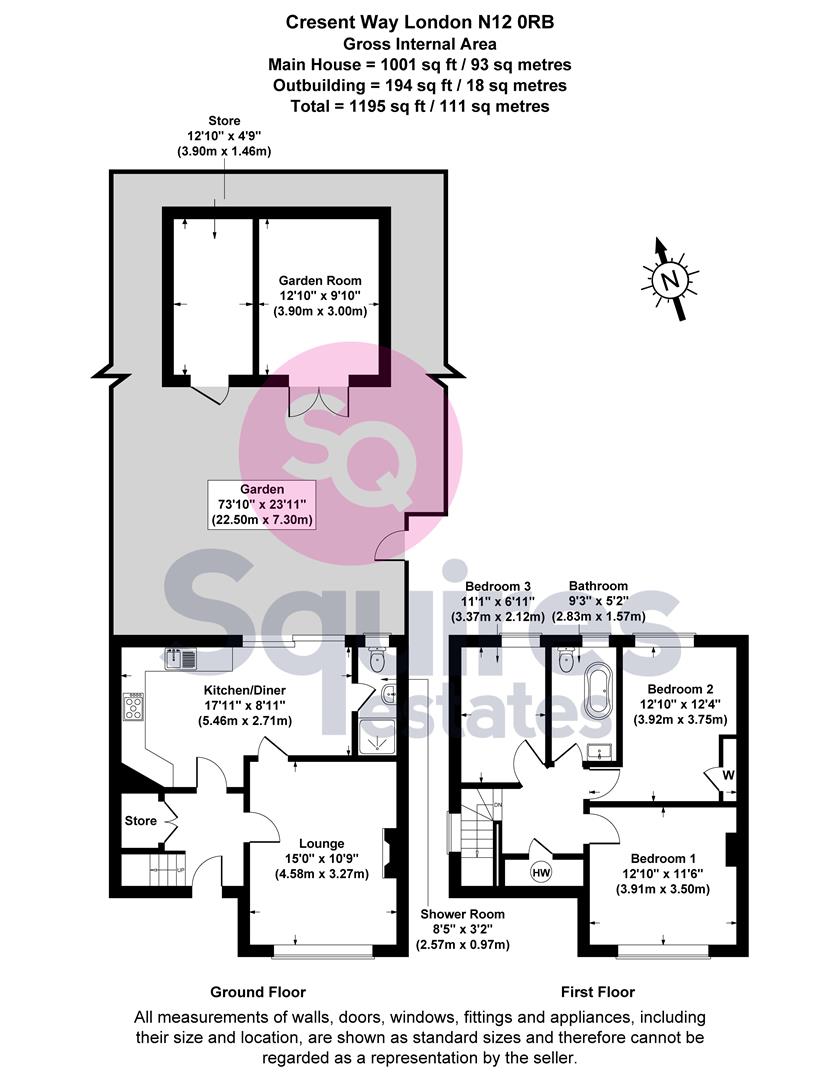 Floorplan for Crescent Way, North Finchley