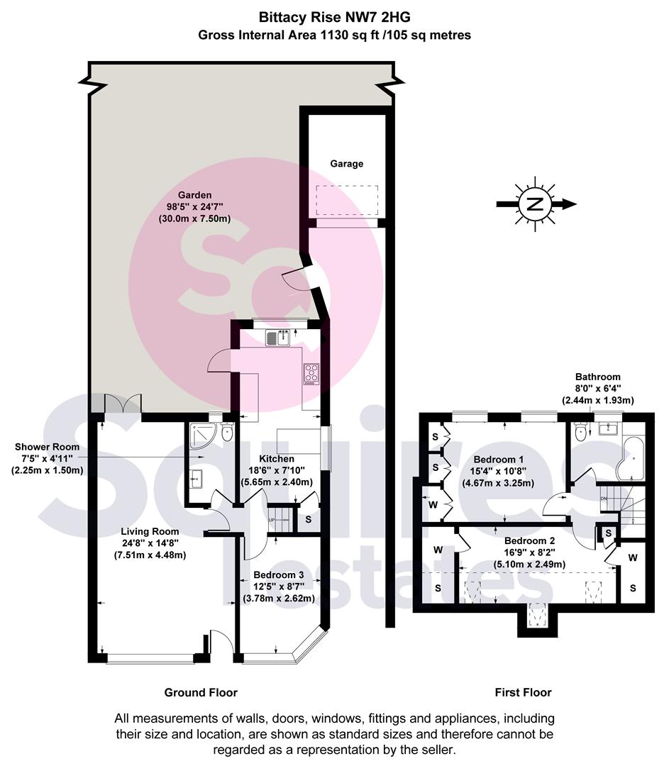 Floorplan for Bittacy Rise, Mill Hill, London