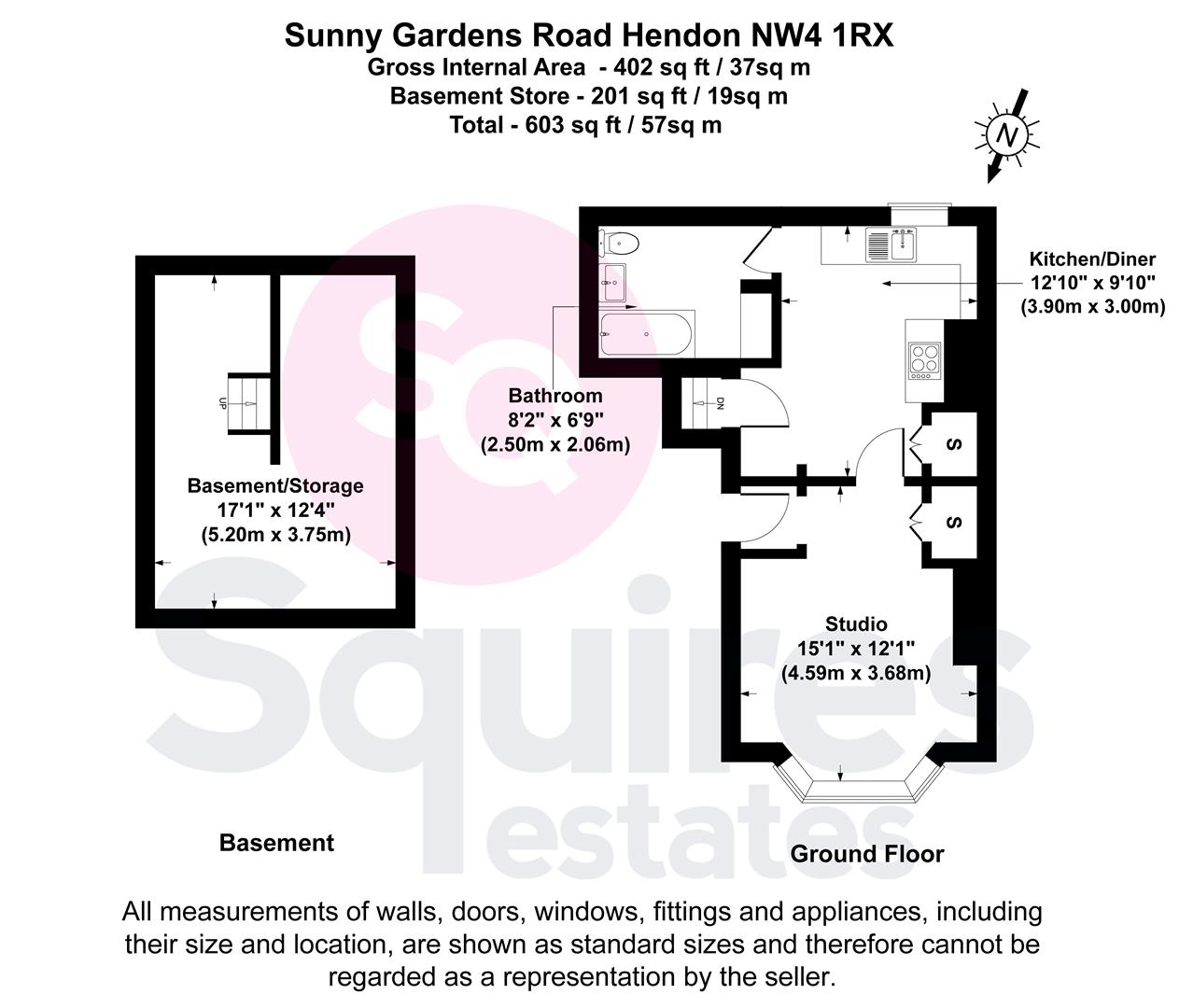 Floorplan for Sunny Gardens Road, Hendon