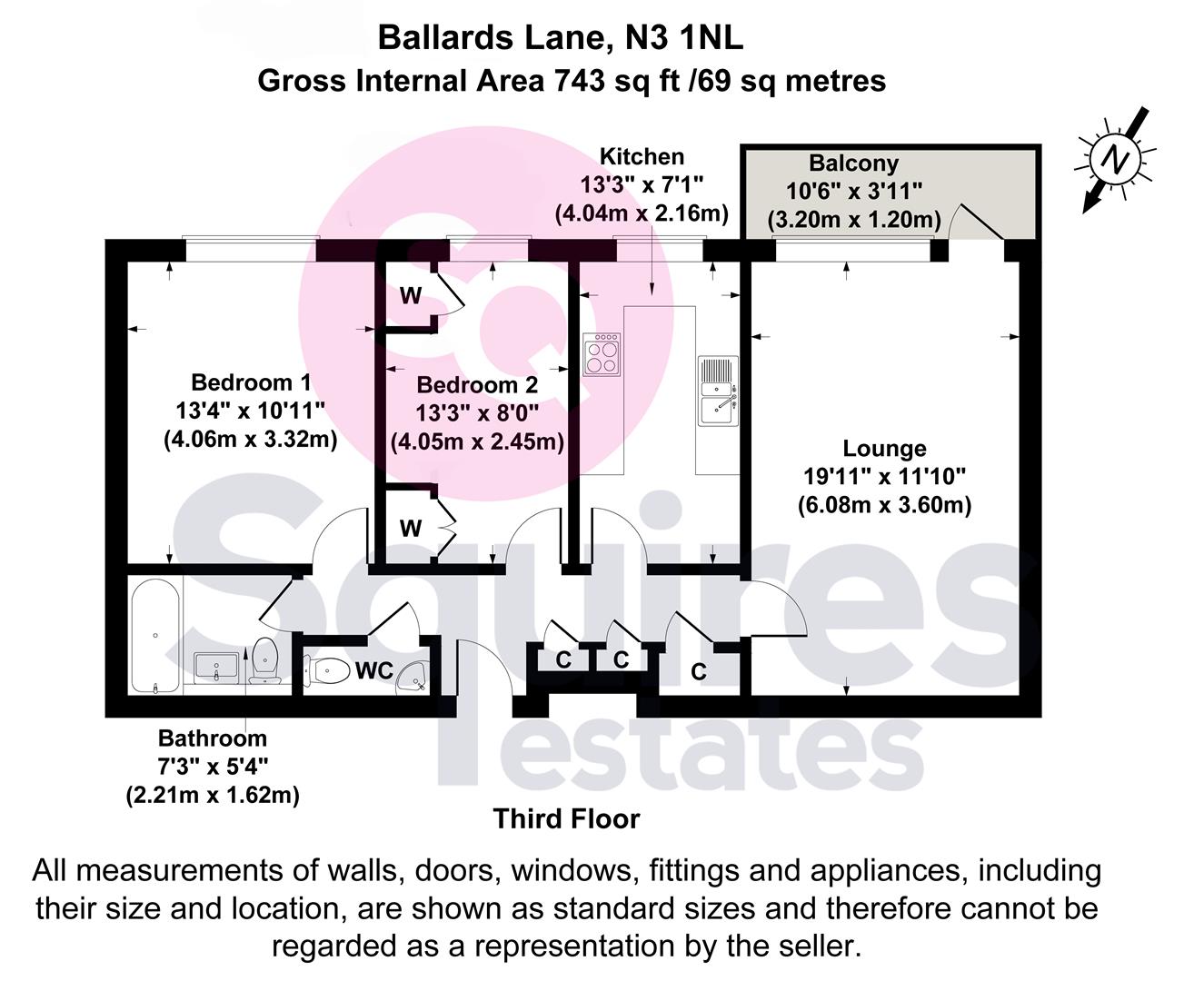 Floorplan for Ballards Lane, Finchley