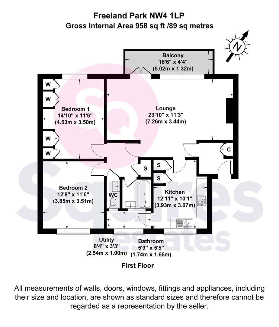 Floorplan for Freeland Park, Holders Hill Road, London