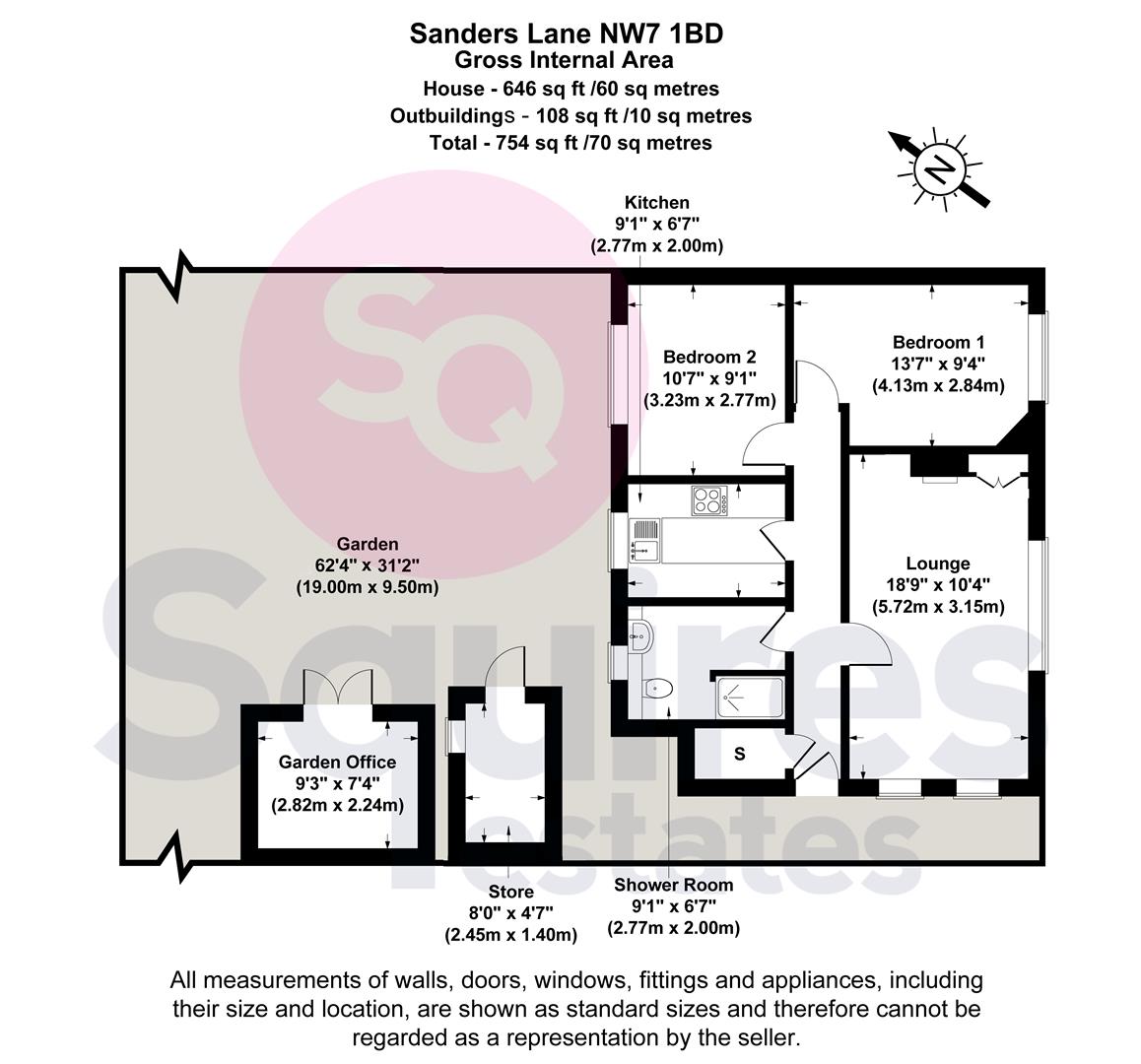 Floorplan for Sanders Lane, Mill Hill