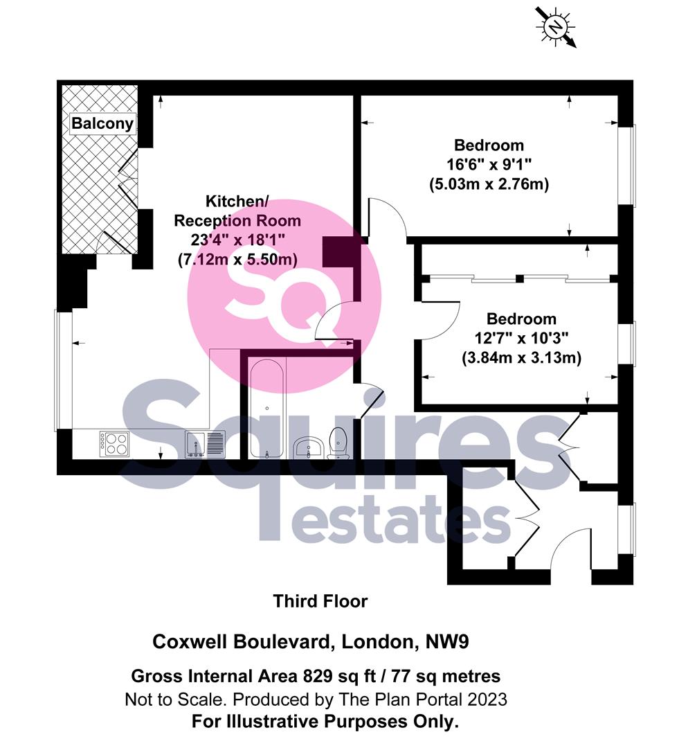 Floorplan for Coxwell Boulevard, London