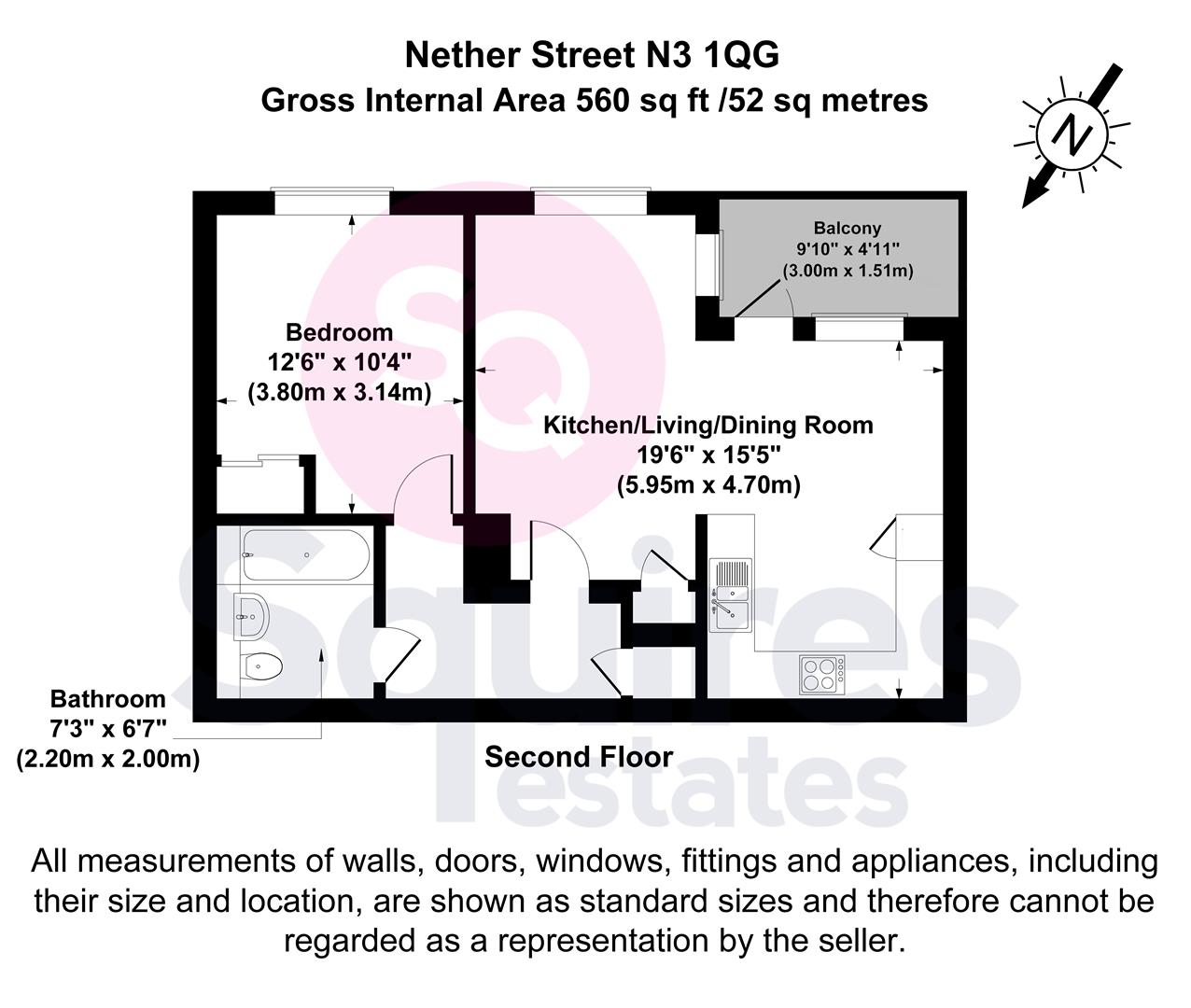 Floorplan for Nether Street, London