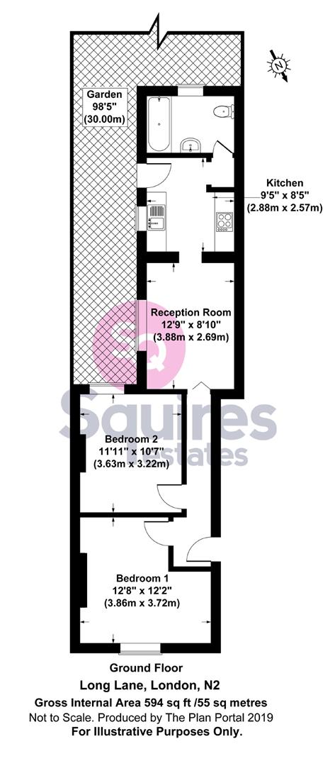 Floorplan for Long Lane, Finchley