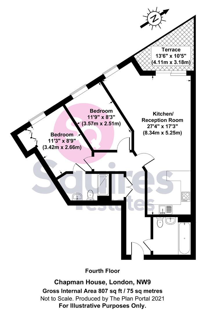 Floorplan for Aerodrome Road, Colindale