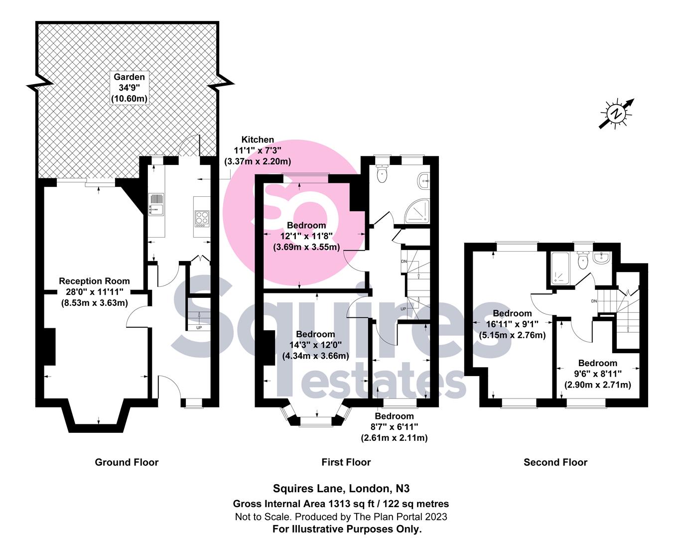 Floorplan for Squires Lane, London